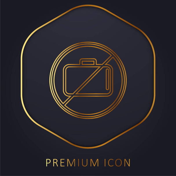 Baggage Ban Signal zlatá čára prémie logo nebo ikona - Vektor, obrázek