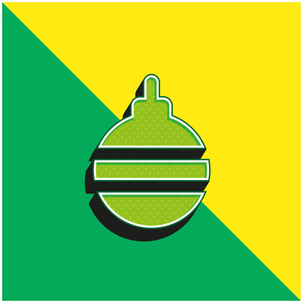 Bauble Verde e amarelo moderno logotipo vetor 3d ícone - Vetor, Imagem