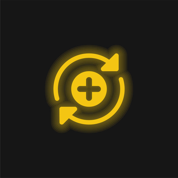 Přidat žlutou zářící ikonu - Vektor, obrázek