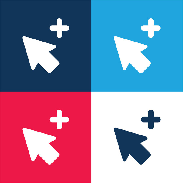 Add Arrow blue and red four color minimal icon set - Vector, Image
