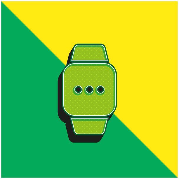 Apple Watch Zelené a žluté moderní 3D vektorové logo - Vektor, obrázek