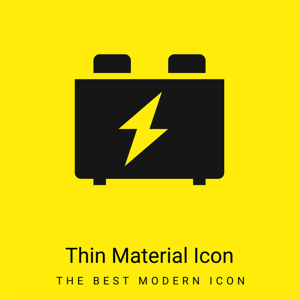Batteria icona materiale giallo brillante minimo - Vettoriali, immagini