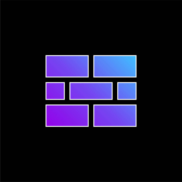 Ladrillo pared azul gradiente vector icono - Vector, Imagen