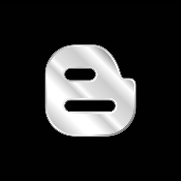 Blogueur Big Logo argent plaqué icône métallique - Vecteur, image