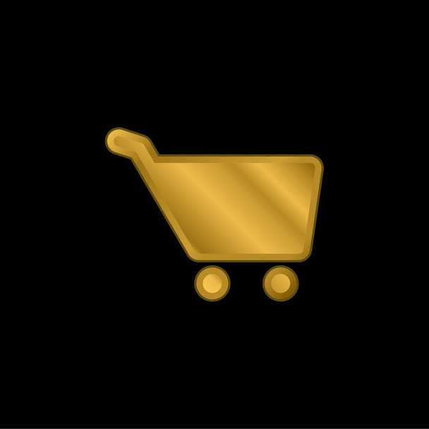 Black Ecommerce Cart gold plated metalic icon or logo vector - Vector, Image