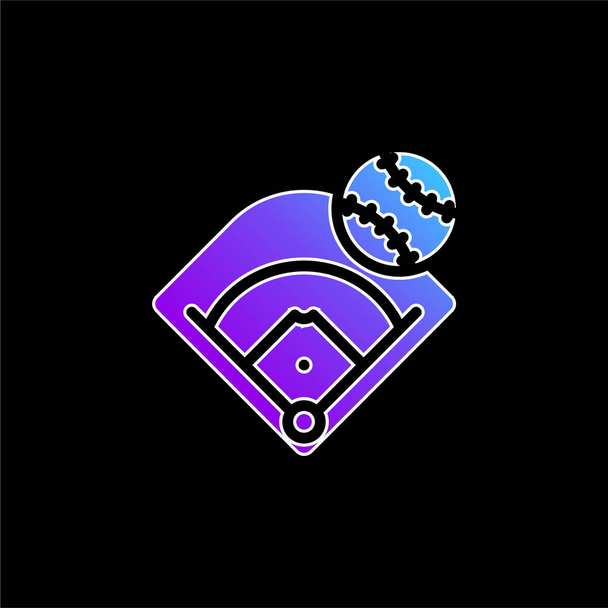 Baseball Field blue gradient vector icon - Vector, Image