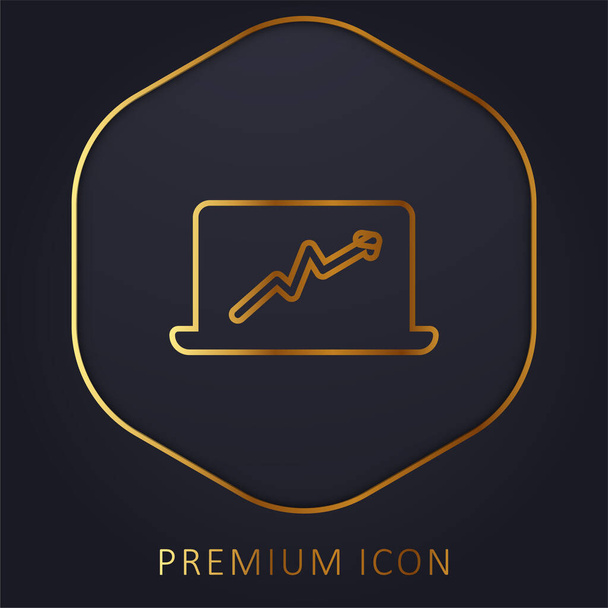 Board mit Pfeil goldene Linie Premium-Logo oder -Symbol - Vektor, Bild