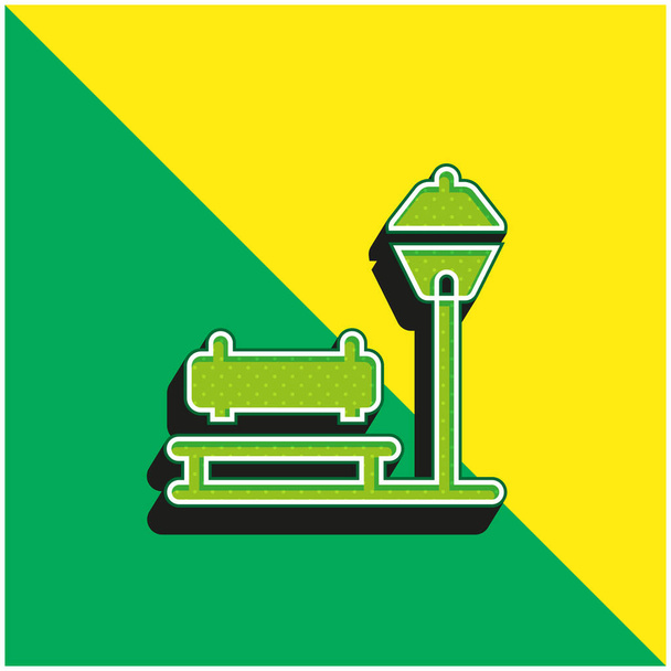 Banco verde y amarillo moderno vector 3d icono del logotipo - Vector, imagen
