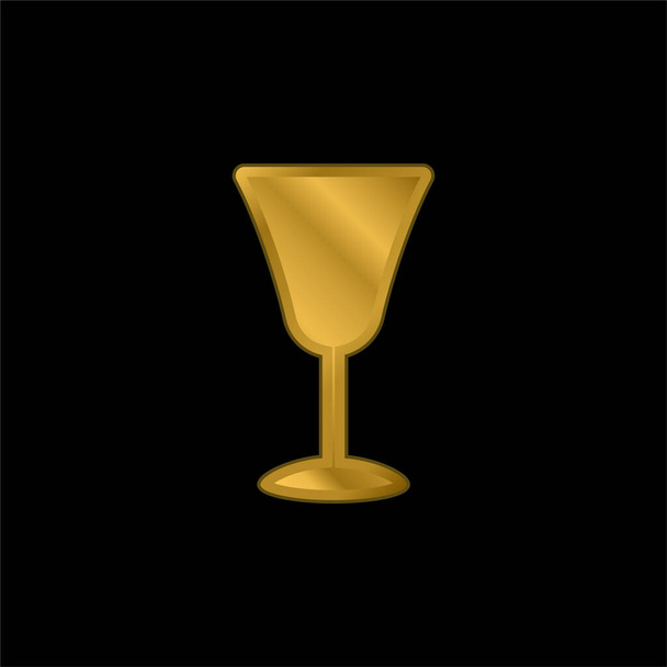 Big Goblet gold plated metalic icon or logo vector - Vector, Image