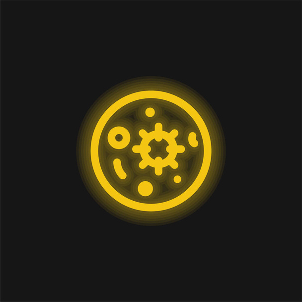 Teste de sangue amarelo brilhante ícone de néon - Vetor, Imagem