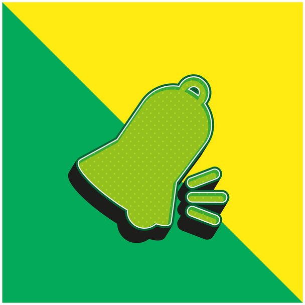 Som Bell Verde e amarelo moderno logotipo vetor 3d ícone - Vetor, Imagem