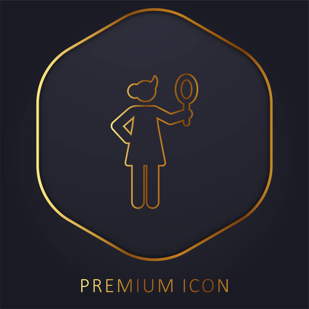 Belleza línea de oro logotipo premium o icono - Vector, imagen