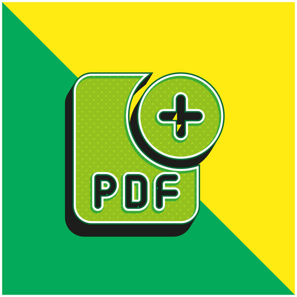 緑と黄色のモダンな3Dベクトルアイコンのロゴを追加 - ベクター画像