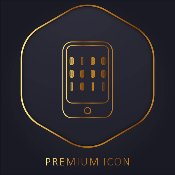 Binary Data Of A Computer golden line premium logo or icon - Vector, Image