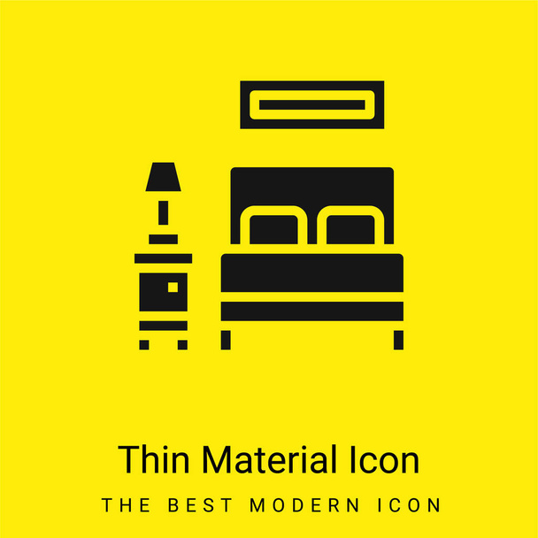 Bed minimaal helder geel materiaal icoon - Vector, afbeelding