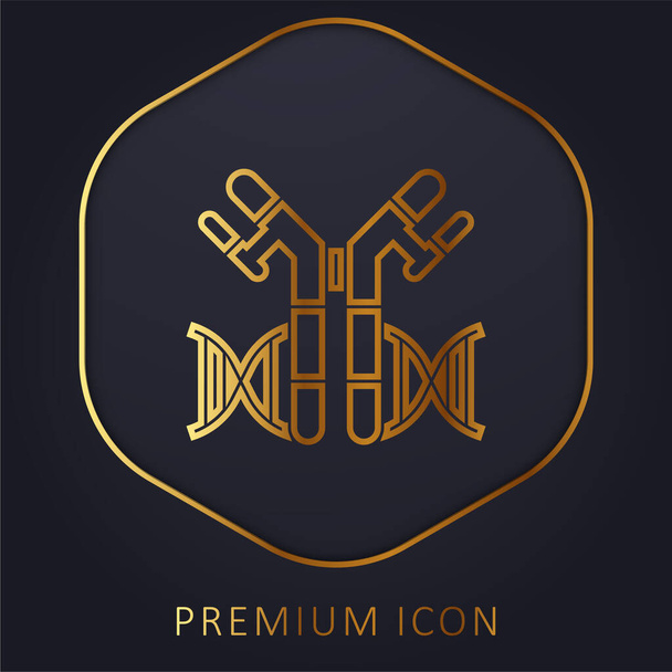 Antibodák arany vonal prémium logó vagy ikon - Vektor, kép