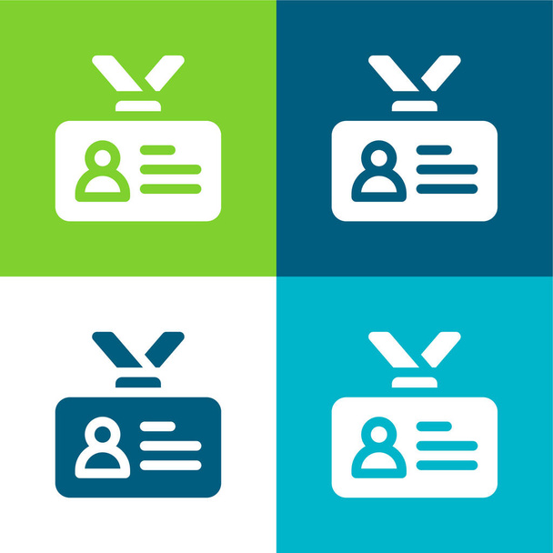 Accreditation Flat four color minimal icon set - Vector, Image