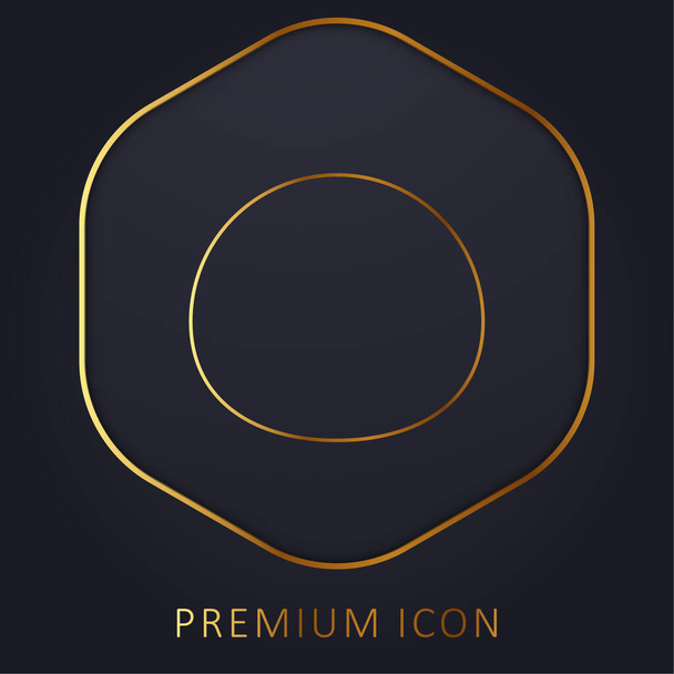 Черная овальная золотая линия премиум логотип или значок - Вектор,изображение