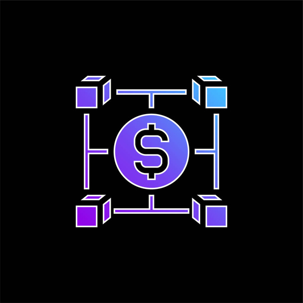 Ikona wektora gradientu niebieskiego blockchain - Wektor, obraz