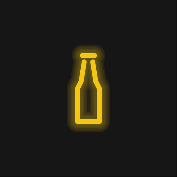 Bottiglia giallo incandescente icona al neon - Vettoriali, immagini