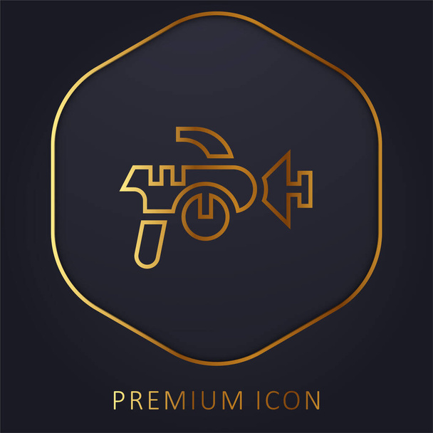 Золота лінія Blaster логотип або значок преміум-класу
 - Вектор, зображення