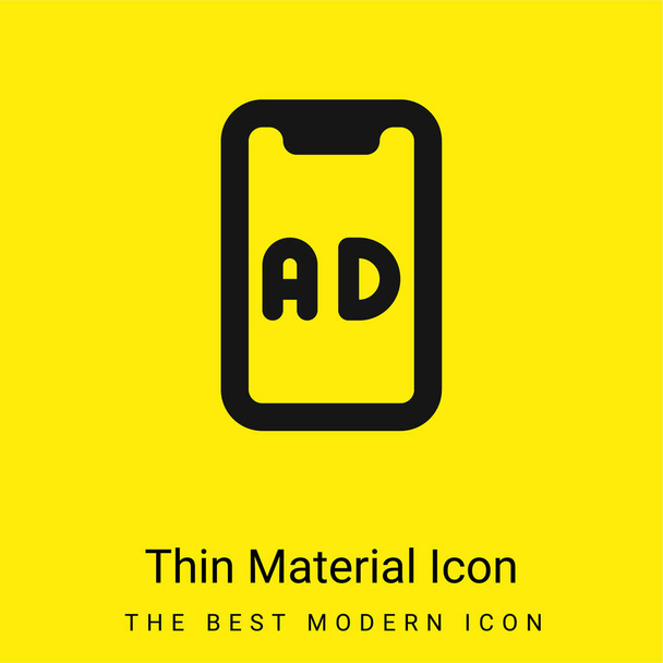 Anuncios mínimo icono de material amarillo brillante - Vector, Imagen
