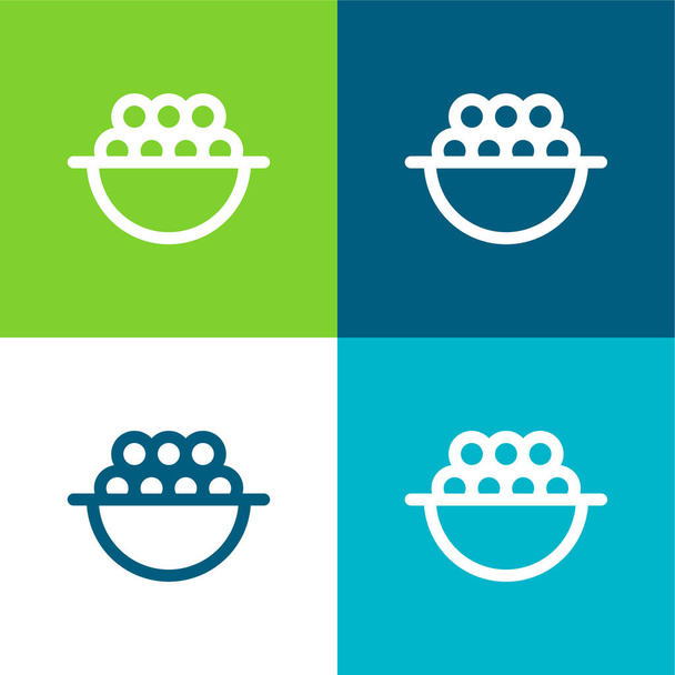Bogyók Lapos négy szín minimális ikon készlet - Vektor, kép