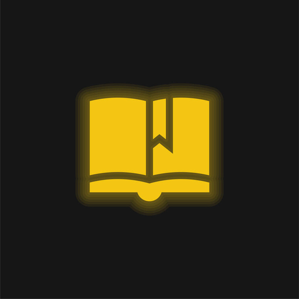 Livro amarelo brilhante ícone de néon - Vetor, Imagem