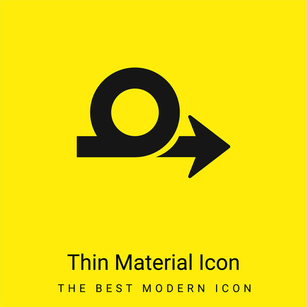 Βέλος βρόχο σύμβολο ελάχιστο φωτεινό κίτρινο εικονίδιο υλικό - Διάνυσμα, εικόνα