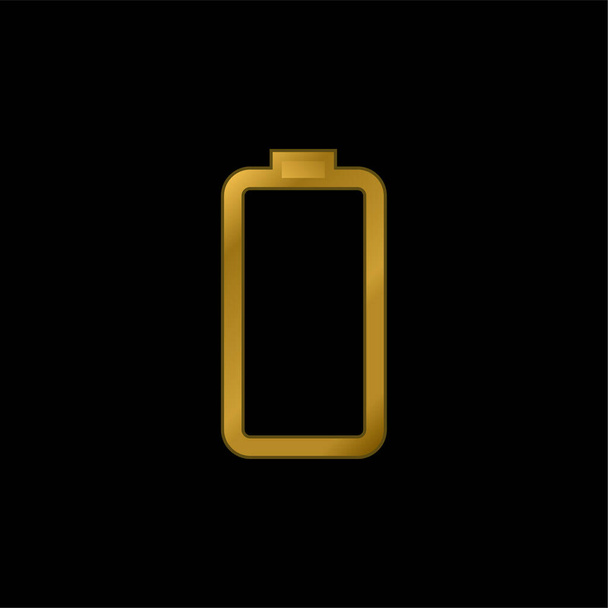 Estado de la batería chapado en oro icono metálico o vector de logotipo - Vector, Imagen