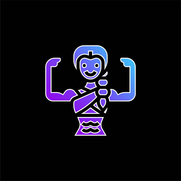 Icône vectorielle de dégradé bleu bodybuilding - Vecteur, image