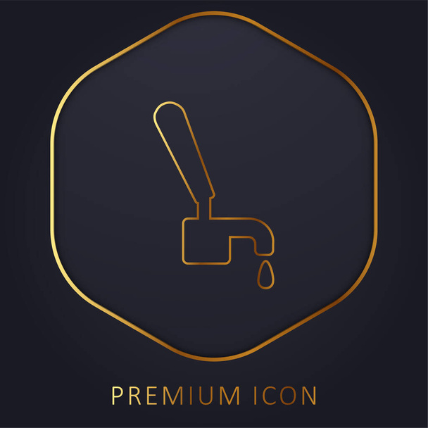 Пиво Натисніть золоту лінію преміум логотип або піктограму
 - Вектор, зображення