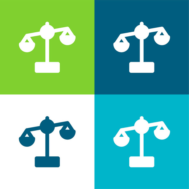 Balance Plano de cuatro colores mínimo icono conjunto - Vector, imagen