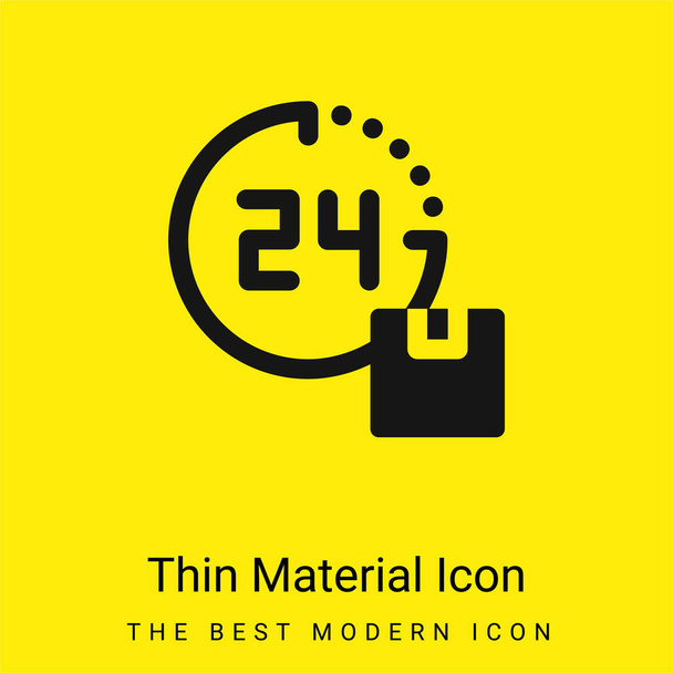 24 Hours Delivery minimal bright yellow material icon - Vector, Image