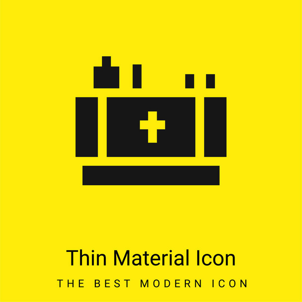 Altar mínimo icono de material amarillo brillante - Vector, Imagen