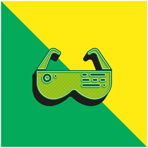 Ar Lasit Vihreä ja keltainen moderni 3d vektori kuvake logo - Vektori, kuva