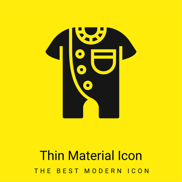 Bodysuit minimal bright yellow material icon - Vector, Image