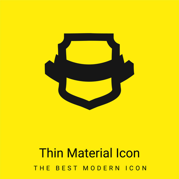 Award Shield Shape minimális fényes sárga anyag ikon - Vektor, kép
