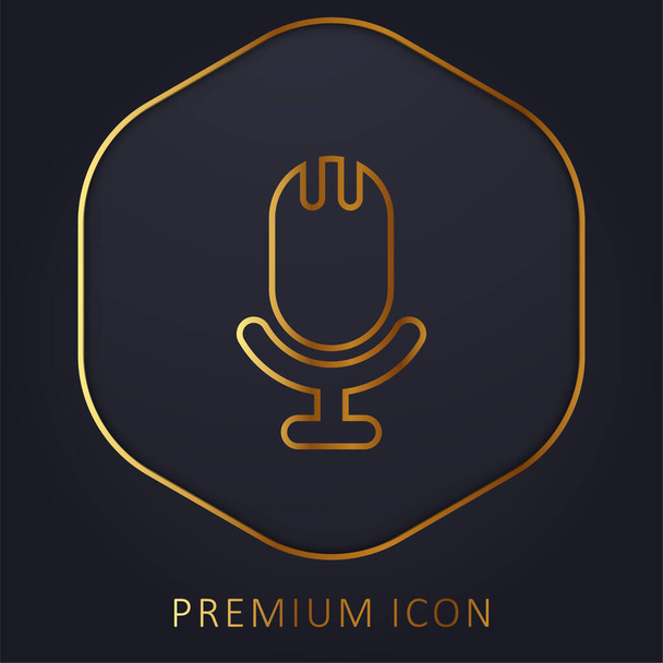 Großes Mikrofon goldene Linie Premium-Logo oder Symbol - Vektor, Bild