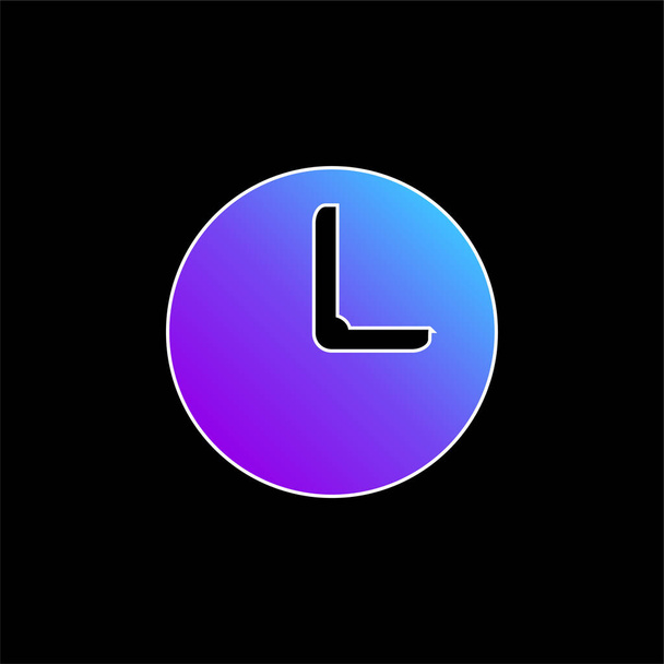 Reloj de pared negro icono de vector gradiente azul - Vector, imagen