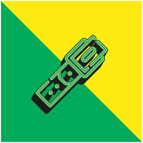Ζώνη Πράσινο και κίτρινο σύγχρονο 3d διάνυσμα εικονίδιο λογότυπο - Διάνυσμα, εικόνα
