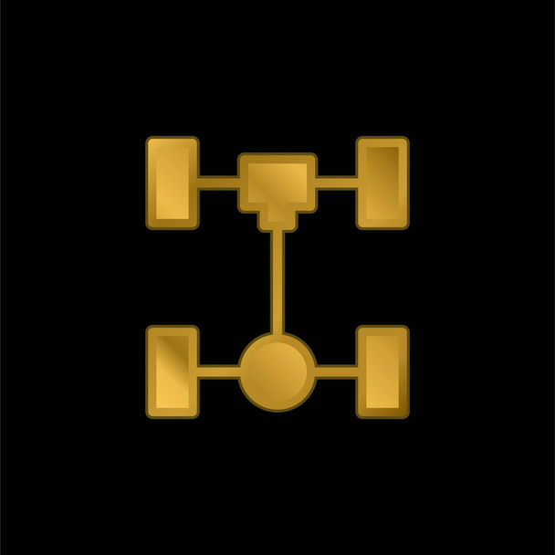 Akseli kullattu metallinen kuvake tai logo vektori - Vektori, kuva