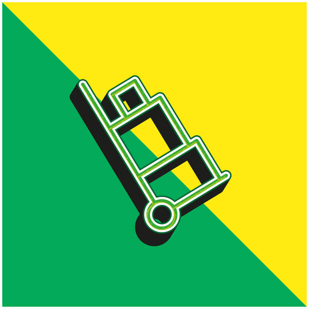 手荷物緑と黄色の現代的な3dベクトルアイコンロゴ - ベクター画像