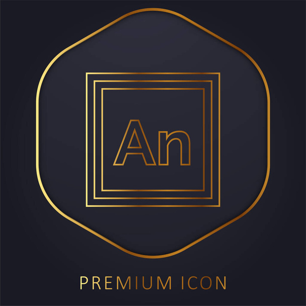 Animar logotipo premium linha dourada ou ícone - Vetor, Imagem