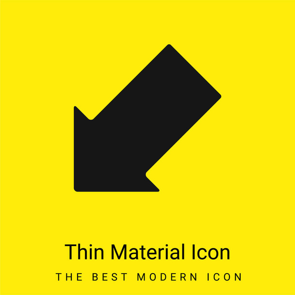 Šipka směřující dolů Levá minimální jasně žlutá ikona materiálu - Vektor, obrázek