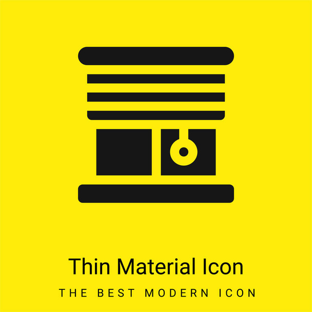 Blinds minimal bright yellow material icon - Vector, Image