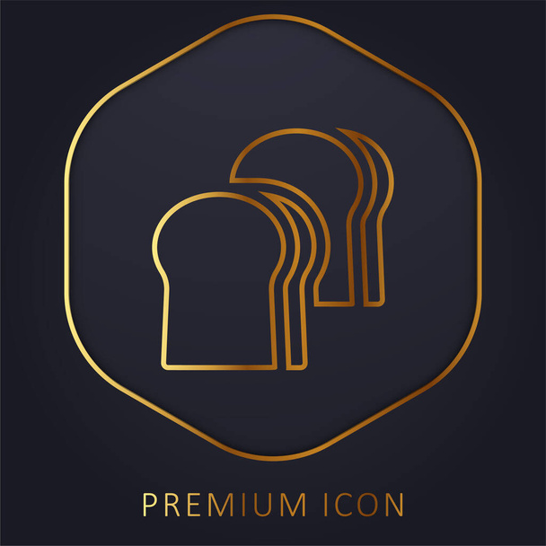 Bread golden line premium logo or icon - Vector, Image