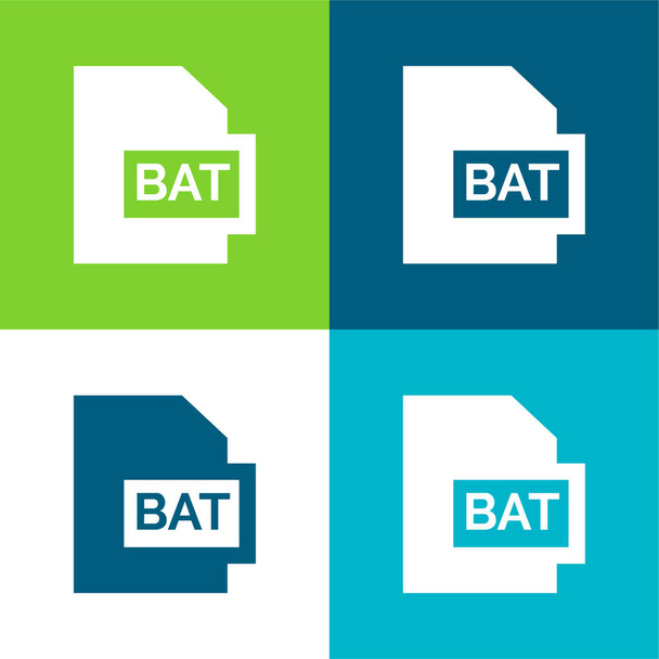 Bat Flat cztery kolory minimalny zestaw ikon - Wektor, obraz