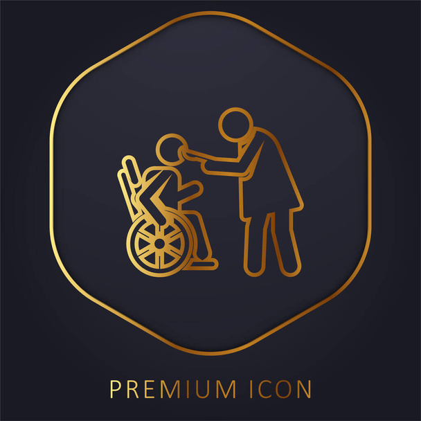 Logo lub ikona złotej linii pomocy - Wektor, obraz