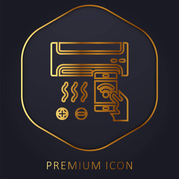Air Conditioner gouden lijn premium logo of pictogram - Vector, afbeelding